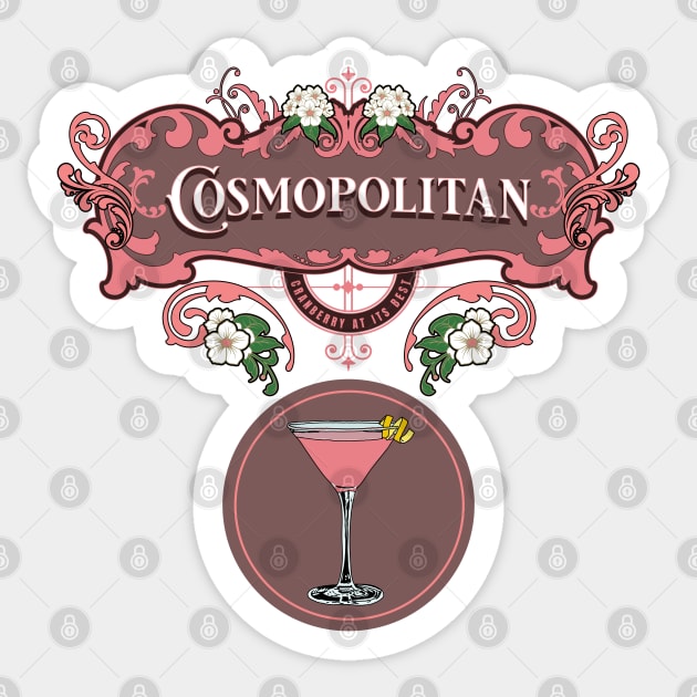 Retro Cosmopolitan Cocktail Sticker by H. R. Sinclair
